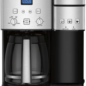 Cuisinart Single Serve + 12 Cup Coffee Maker, Offers 3-Sizes: 6-Ounces, 8-Ounces and 10-Ounces, Stainless Steel, SS-15P1